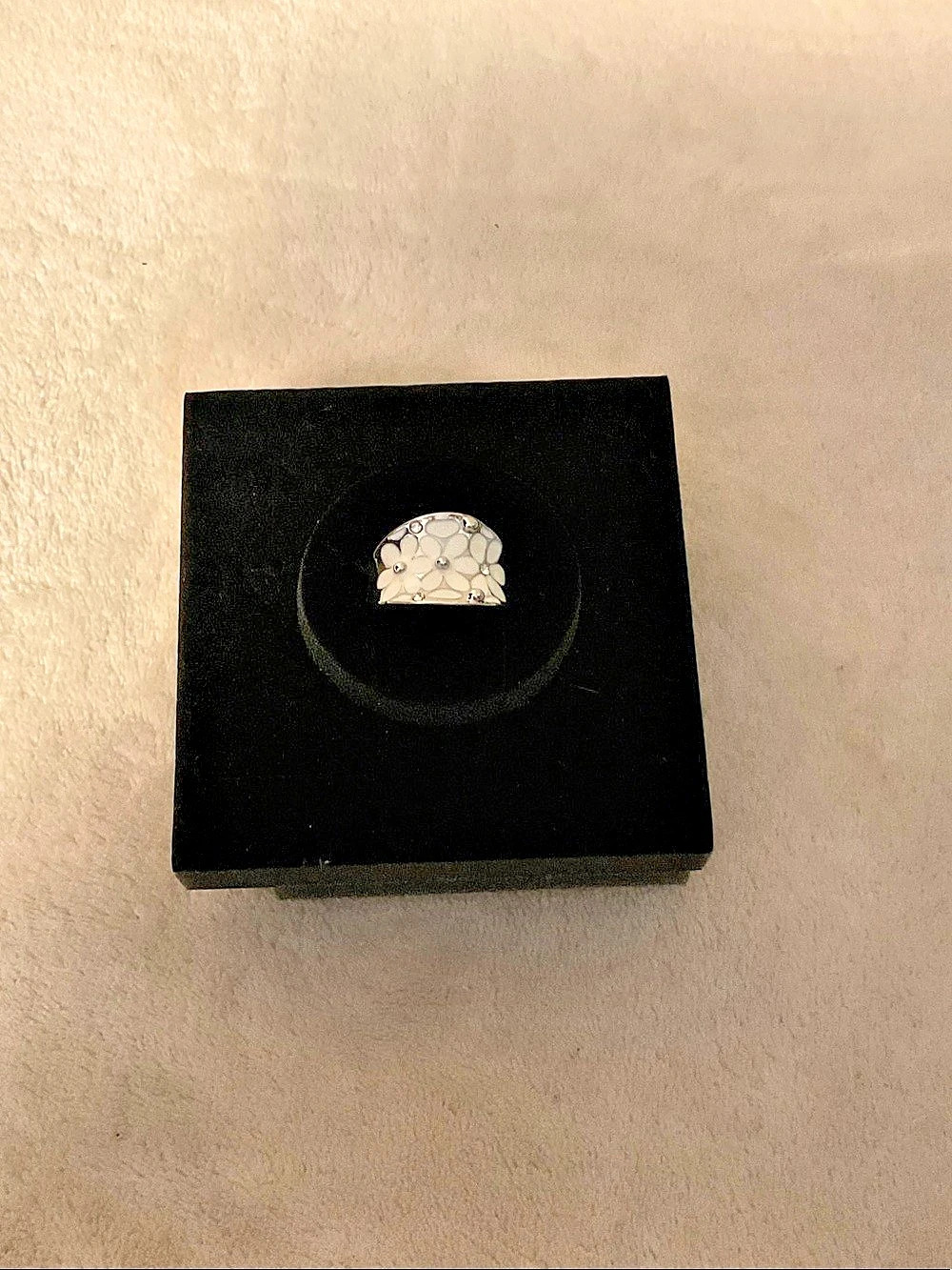 Georg Jensen Daisy Layered Ring Silver Floral Ring Like New